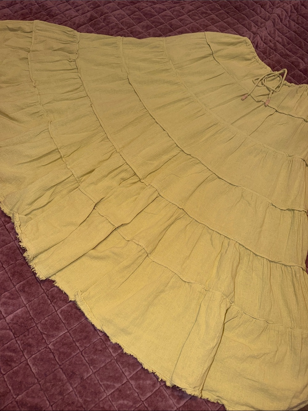 Free People Tiered Maxi Skirt with Pockets - Large - Picture 2 of 8